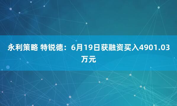 永利策略 特锐德：6月19日获融资买入4901.03万元
