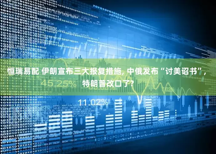 恒瑞易配 伊朗宣布三大报复措施, 中俄发布“讨美诏书”, 特朗普改口了?